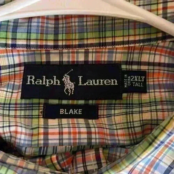 Ralph Lauren Button Down Green and Orange Size XXL - Picture 4 of 8